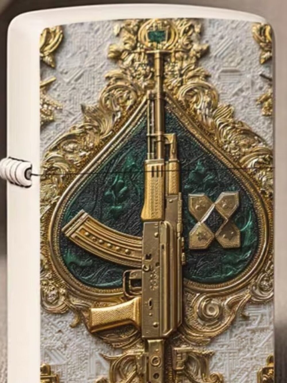 Golden Gun White Case Lighter